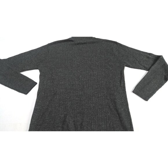 Claiborne Sweater Mens Sz M Dark Gray Ribbed Long Sleeve High Neck - Picture 12 of 13
